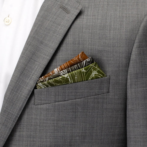 Antique Clock Gradient Pocket Square