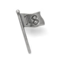 Golf 18th Hole Antique Silver Lapel Pin