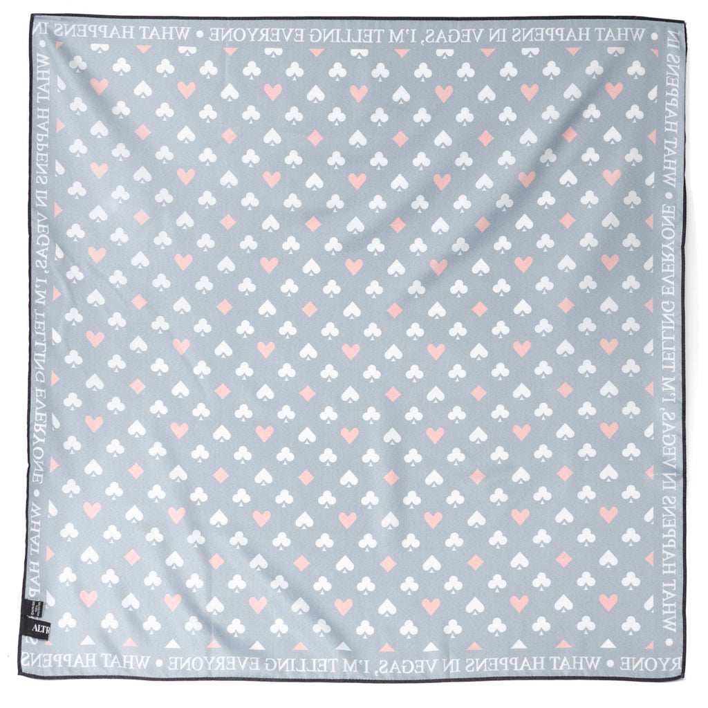 Satin Card Suits Vegas Black Scarf