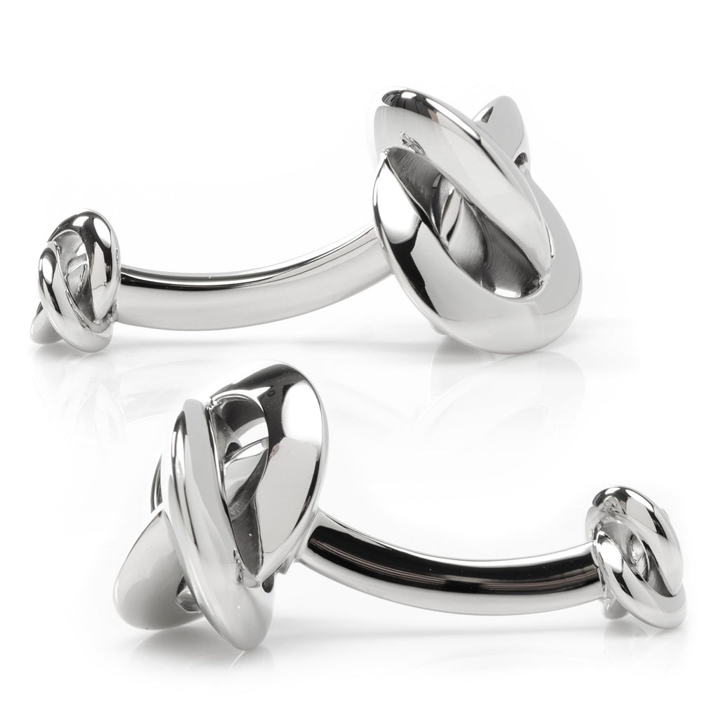 Double Sided Silver Knot Cufflinks