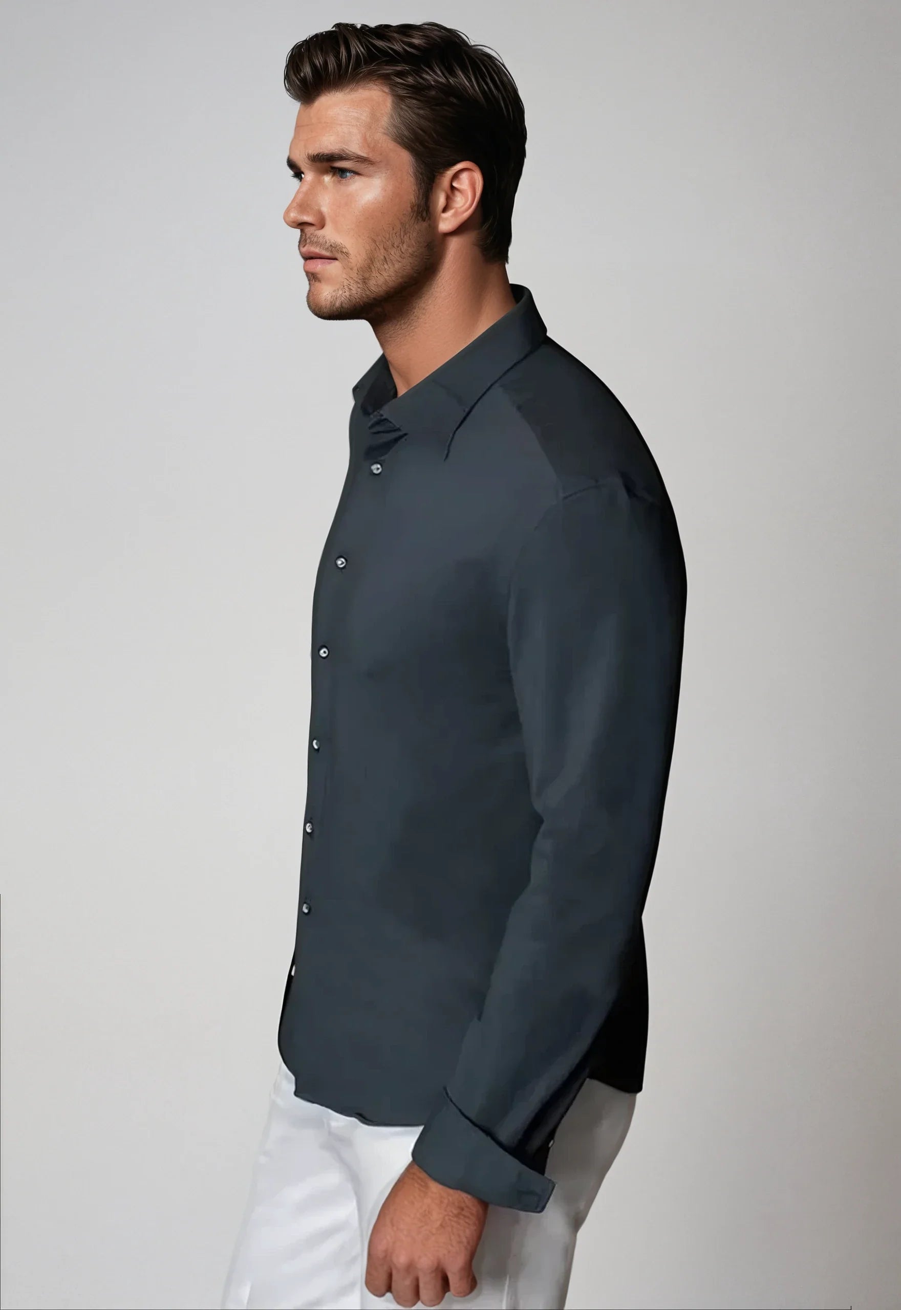 Cinqo 'Single Shot' Long Sleeve Shirt - Blue Night