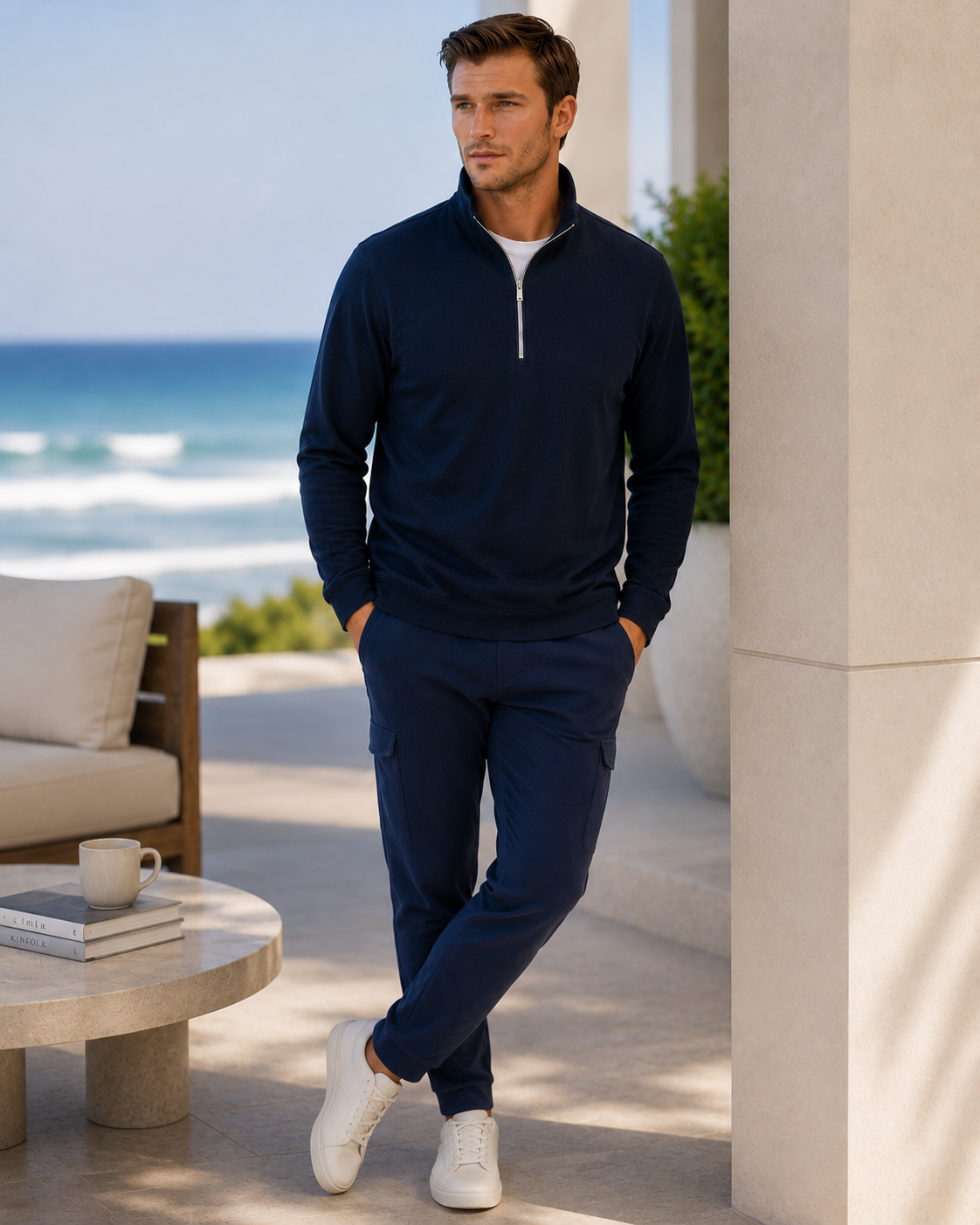 Buki Cinqo Travel Half Zip - Navy