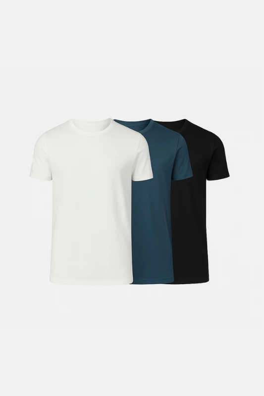 Buki Cinqo Tech Tee 3-Pack - White/Blue Night/Black