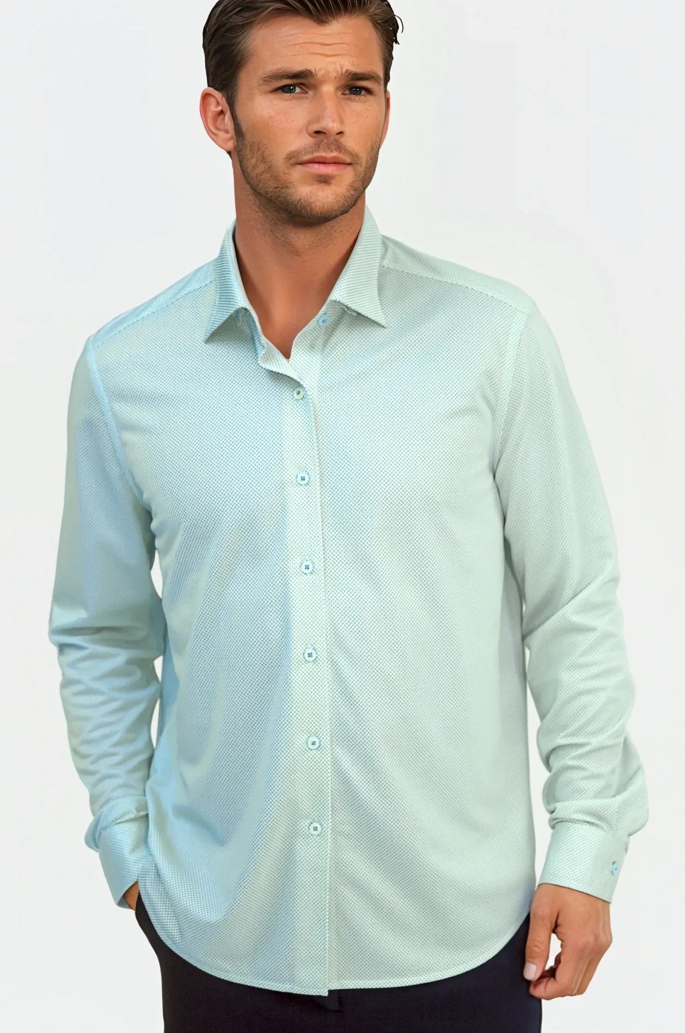 Studio Dot Long Sleeve Tech Shirt - Teal