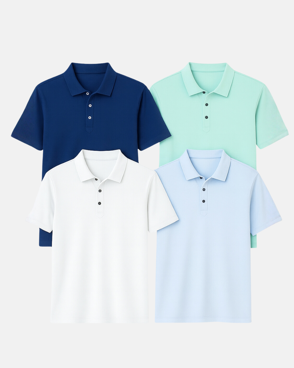 Buki Cinqo Polo 4-Pack - Navy/White/Julep/Blue