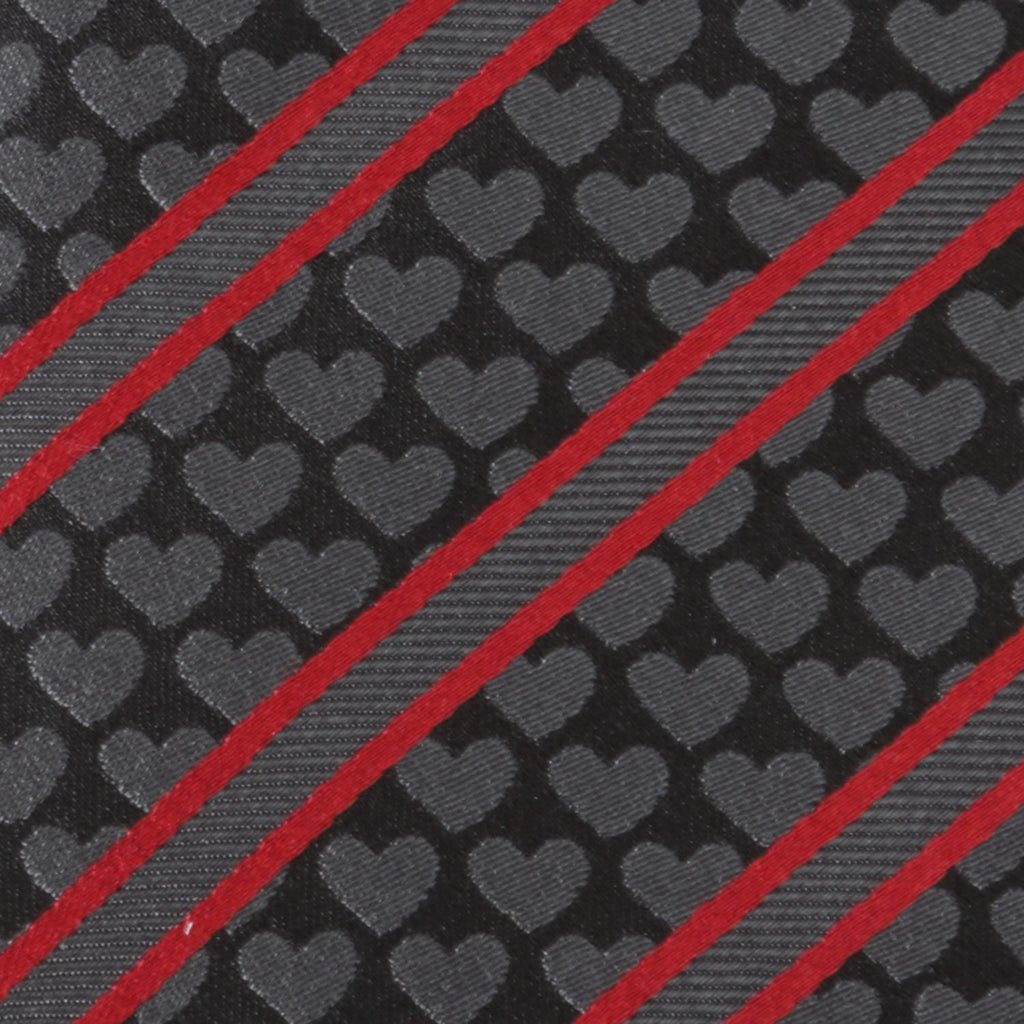 Black Heart Striped Men's Tie