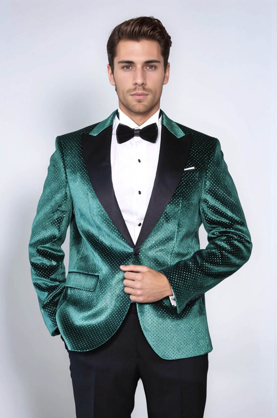 Sparkling Dotted Peak Lapel Men&