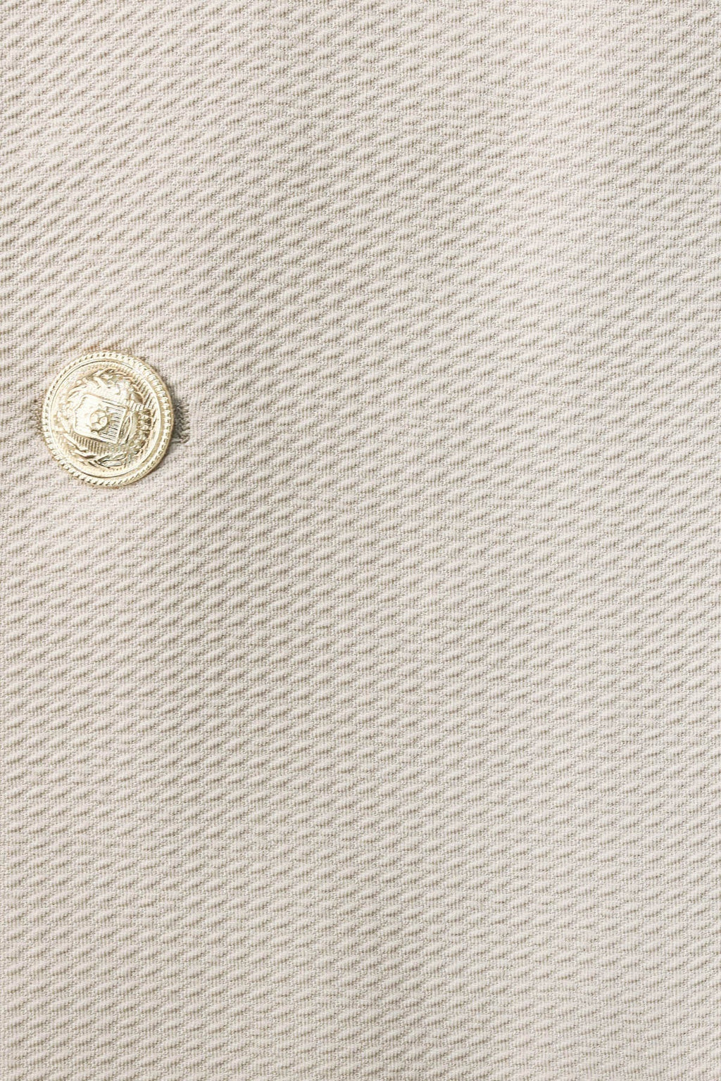 Beige Textured Gold Metal Button Slim Fit Men's Blazer Jacket - Wessi