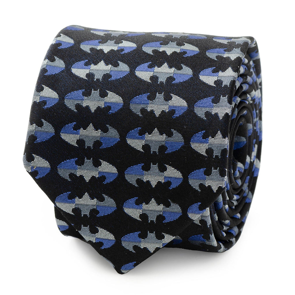 DC Batman Blue Blocked Black Men's Tie