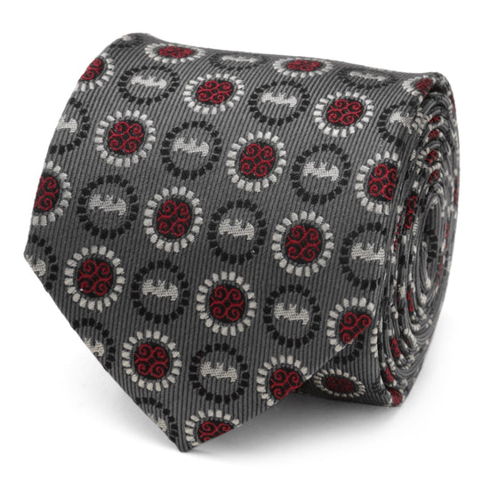 DC Batman Medallion Symbol Charcoal Silk Men&