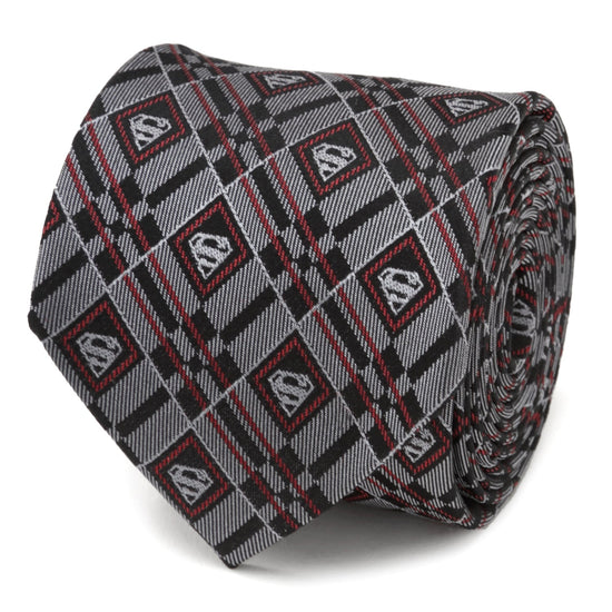 DC Superman Geometric Gray Silk Men&