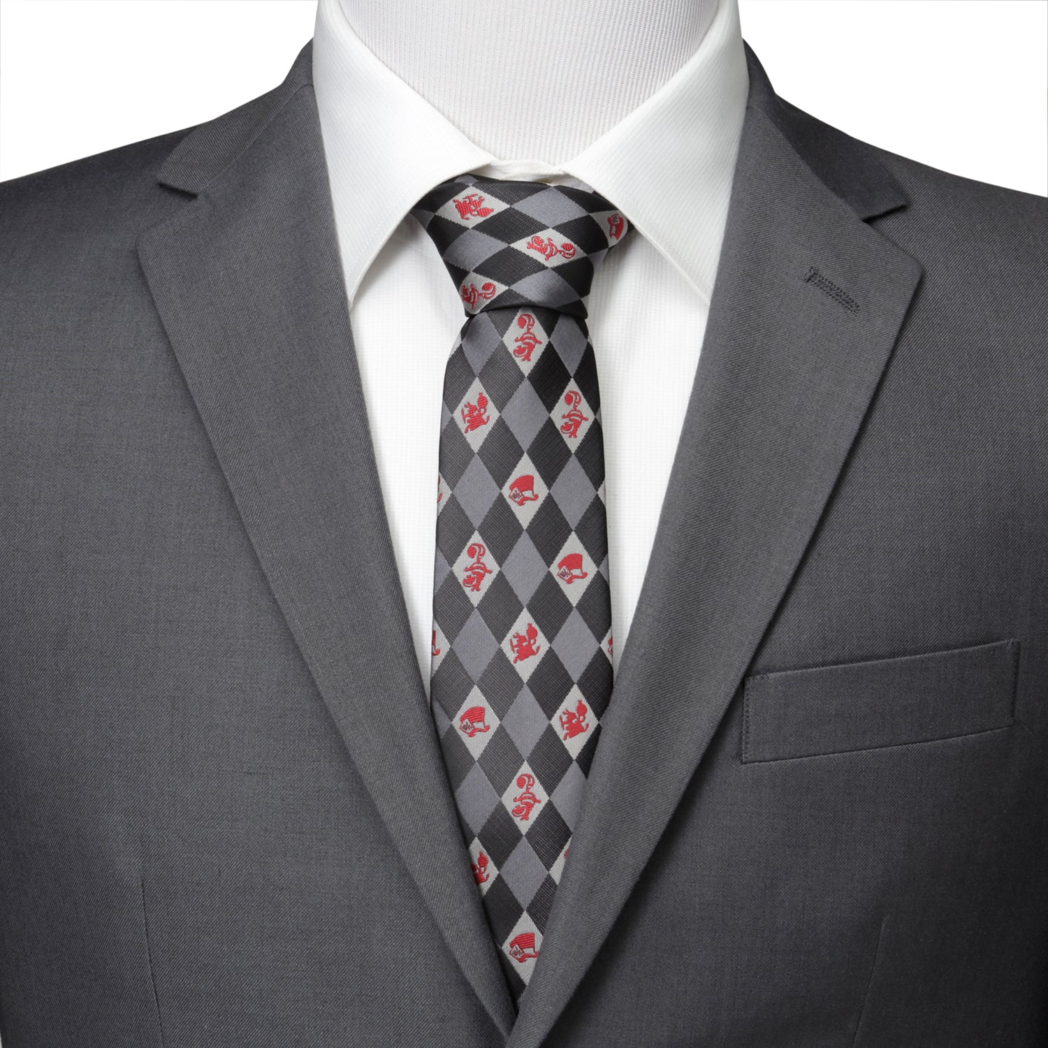 Disney Alice in Wonderland Gray Men's Tie