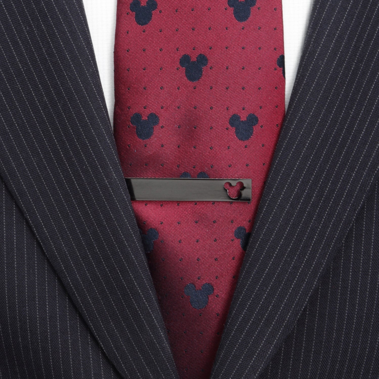 Disney Mickey Mouse Cutout Black Tie Bar