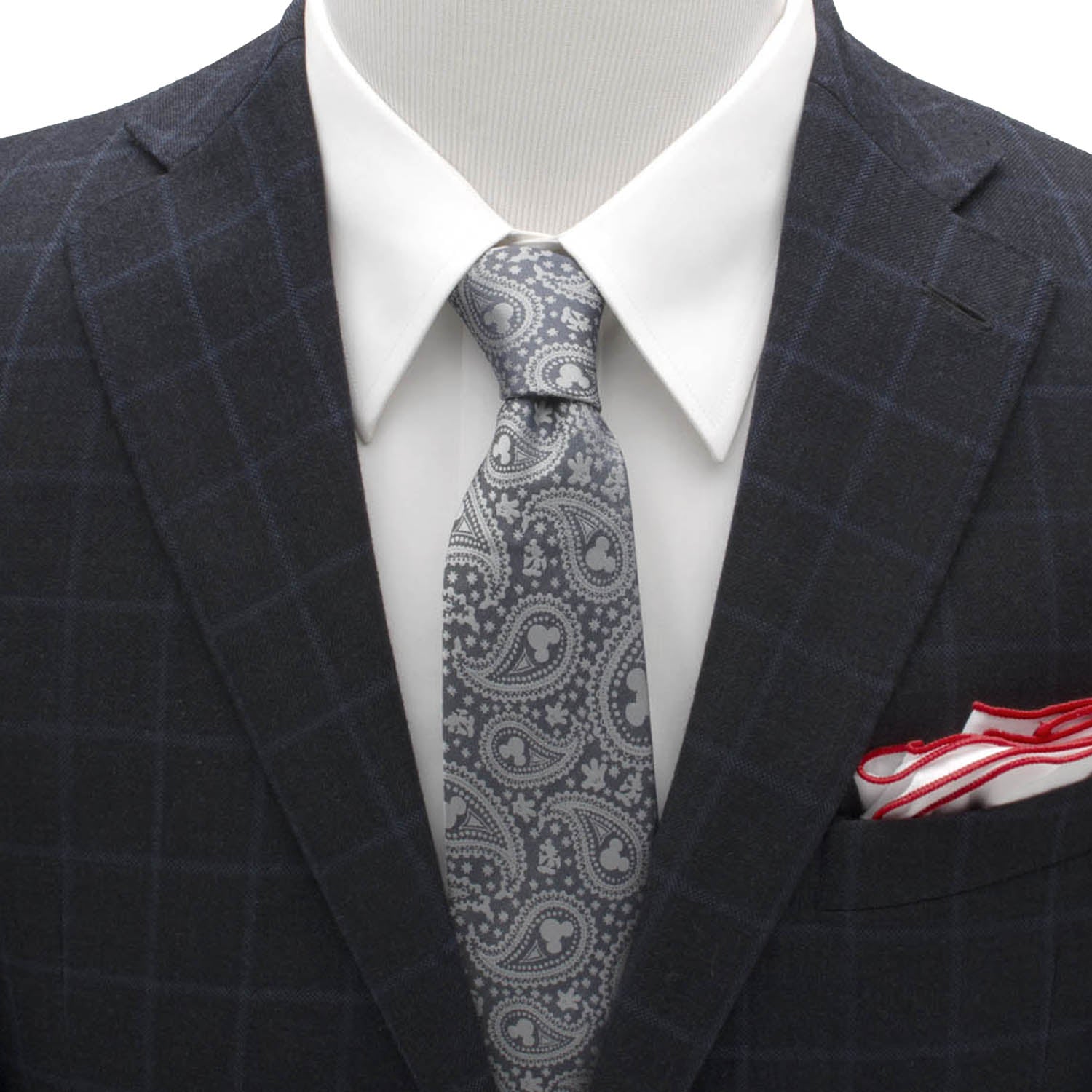 Disney Mickey Mouse Gray Paisley Mens Tie