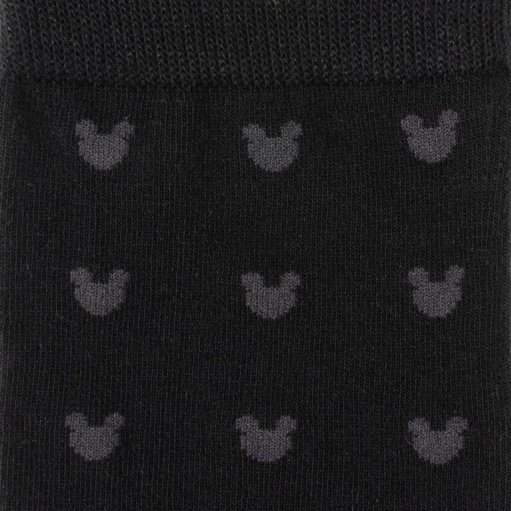 Disney Mickey Mouse Silhouette Motif Black Sock and Mickey Blue Lapel Pin Gift Set