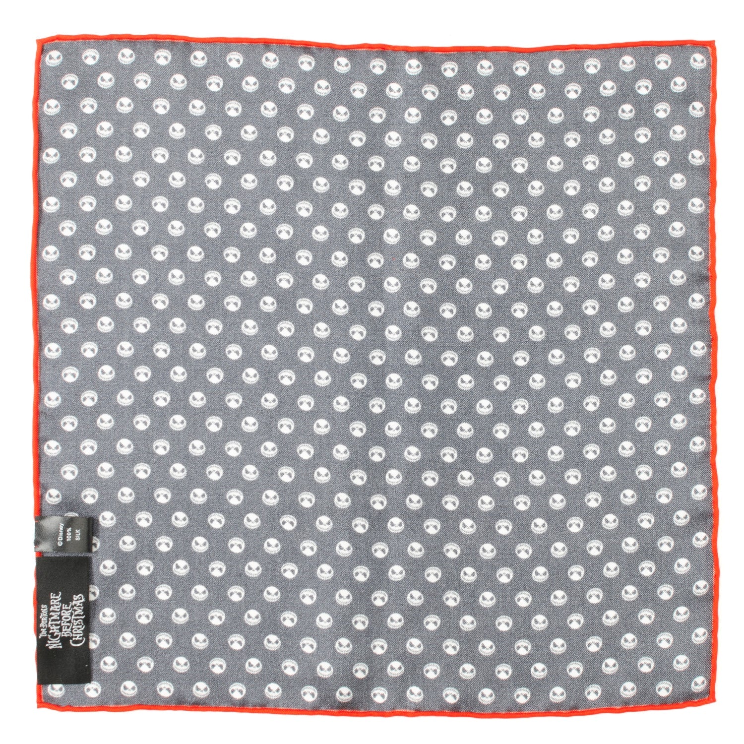 Disney The Nightmare Before Christmas Jack Skellington Men's Black Pocket Square