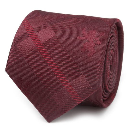 Game of Thrones Lannister Lion Red Plaid Silk Men&