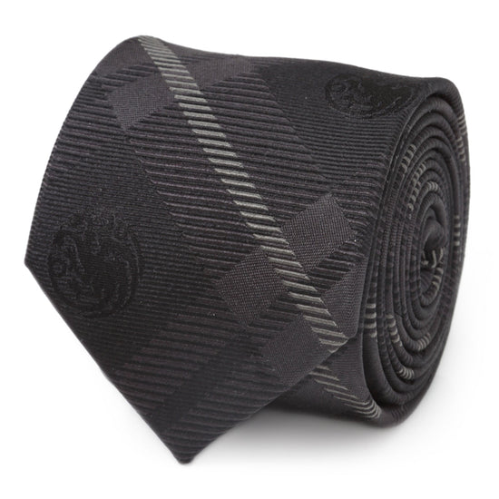 Game of Thrones Targaryen Dragon Black Plaid Silk Men&