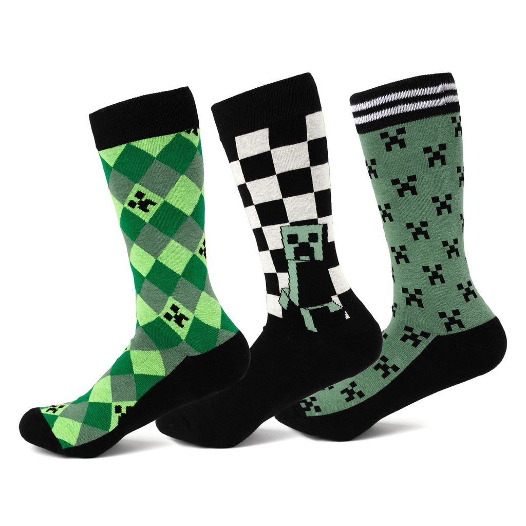 Minecraft Creeper Men's Sock Set ' 3 Pairs
