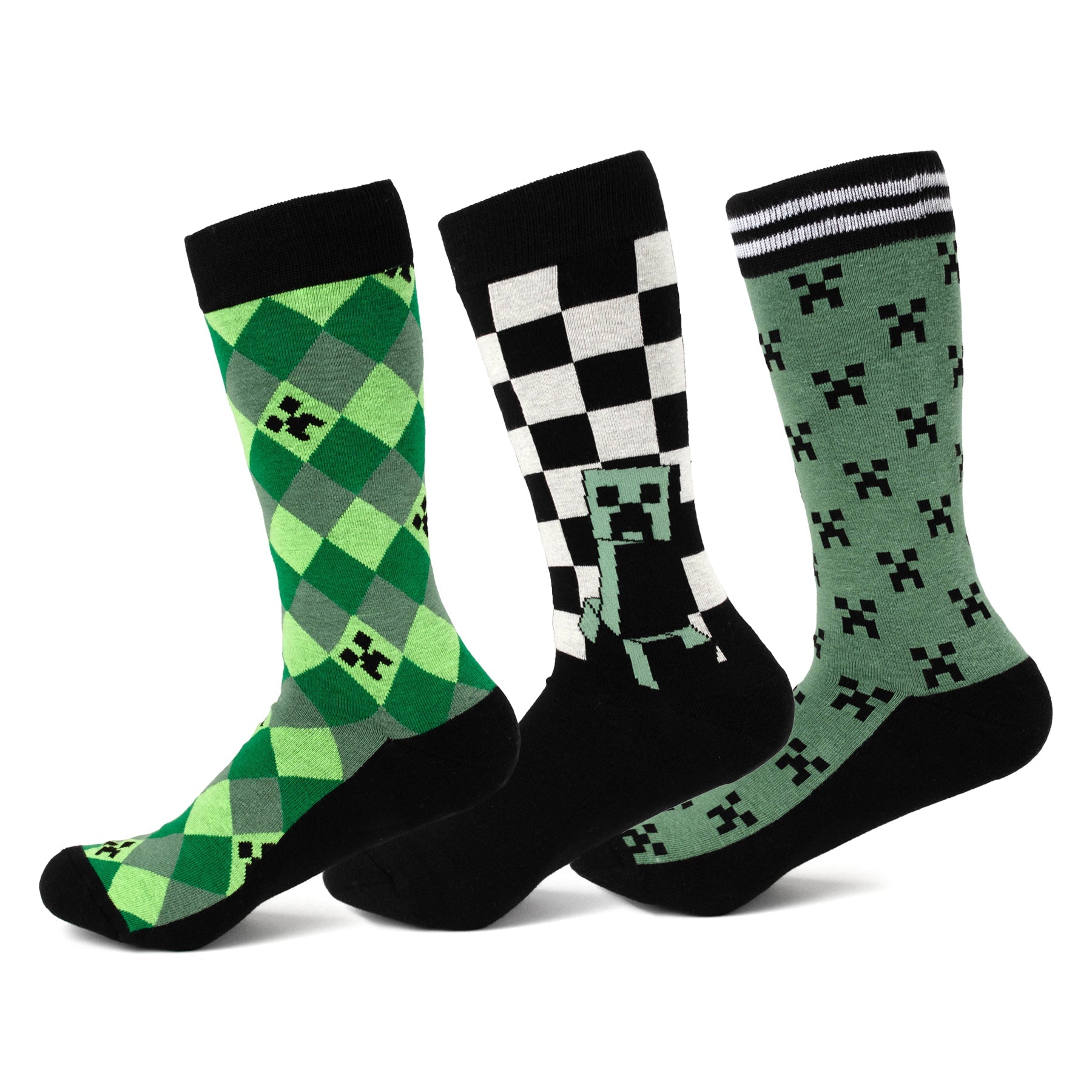 Minecraft Creeper Men's Sock Set ' 3 Pairs