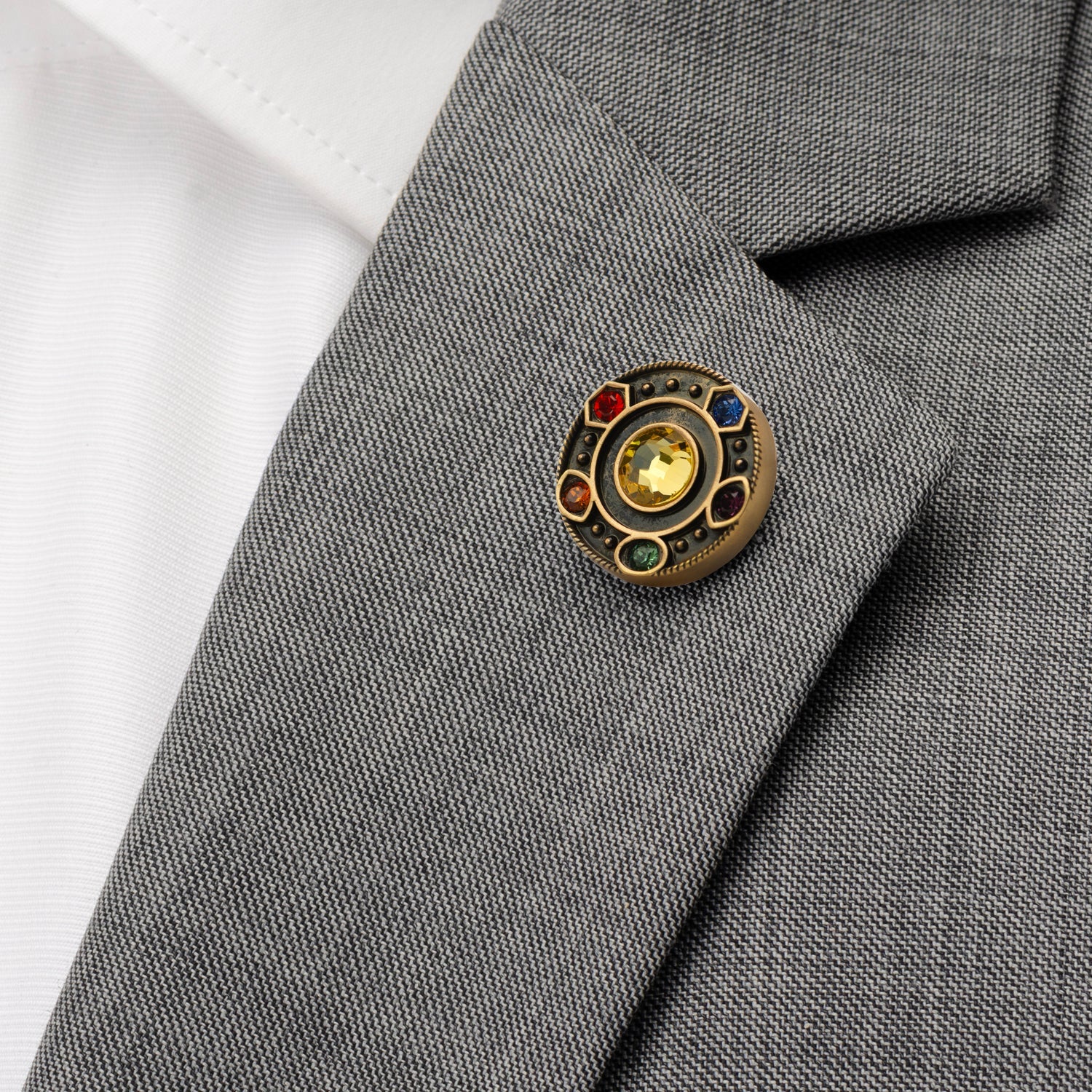 Marvel Avengers  Infinity Stones Antique Gold Lapel Pin