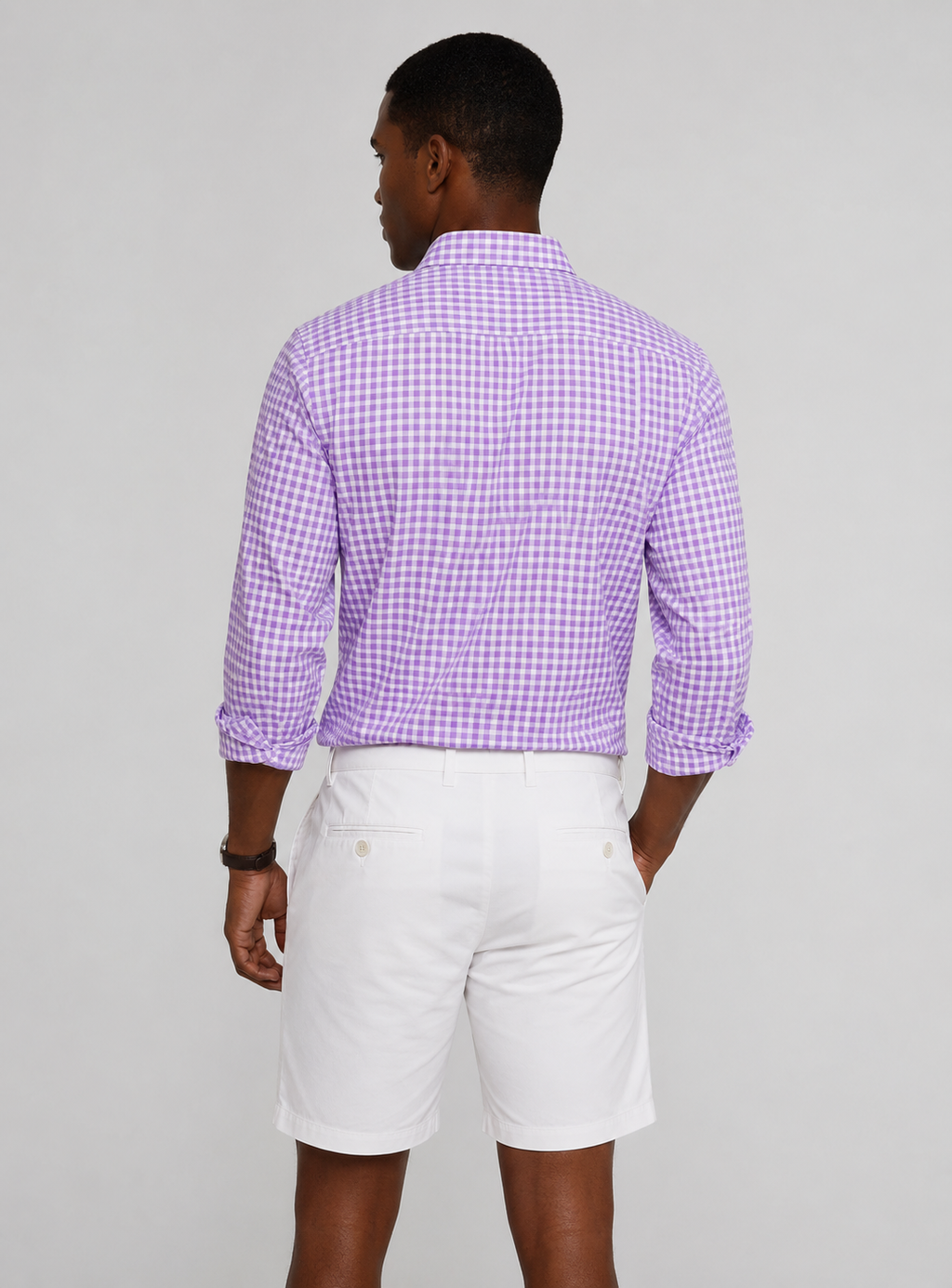 Mauro Long Sleeve Check Tech Shirt - Lavender