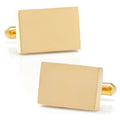 Stainless Steel Gold Plated Block Engravable Cufflinks