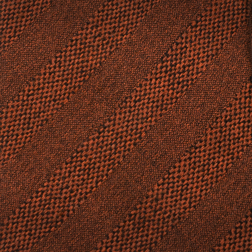 Burnt Sienna Tweed Striped Linen Men's Tie