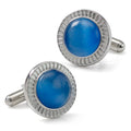 Radiant Blue Catseye Stainless Steel Cufflinks