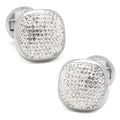 Stainless Steel White Pave Crystal Cufflinks