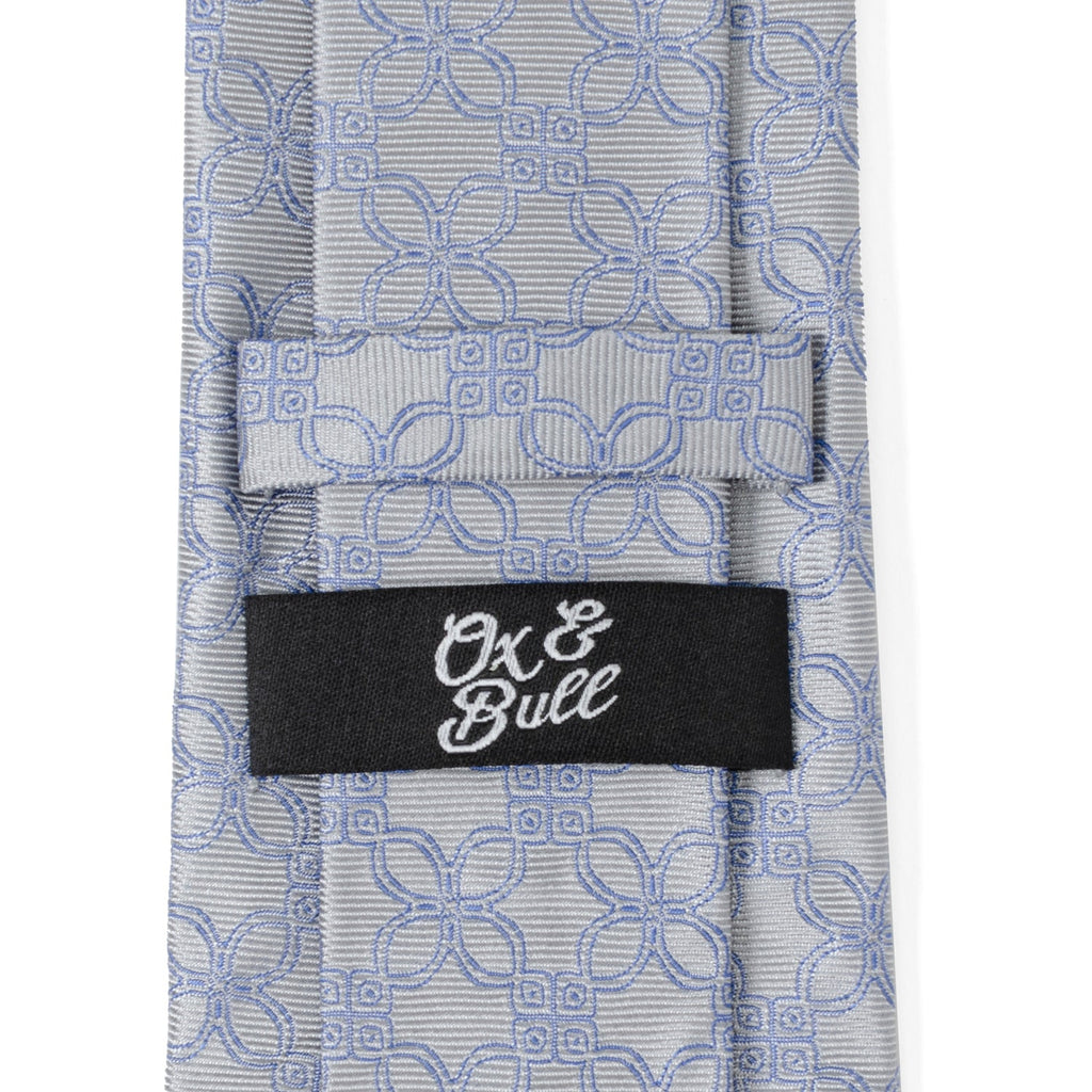 Gray Blue Art Deco Men's Tie