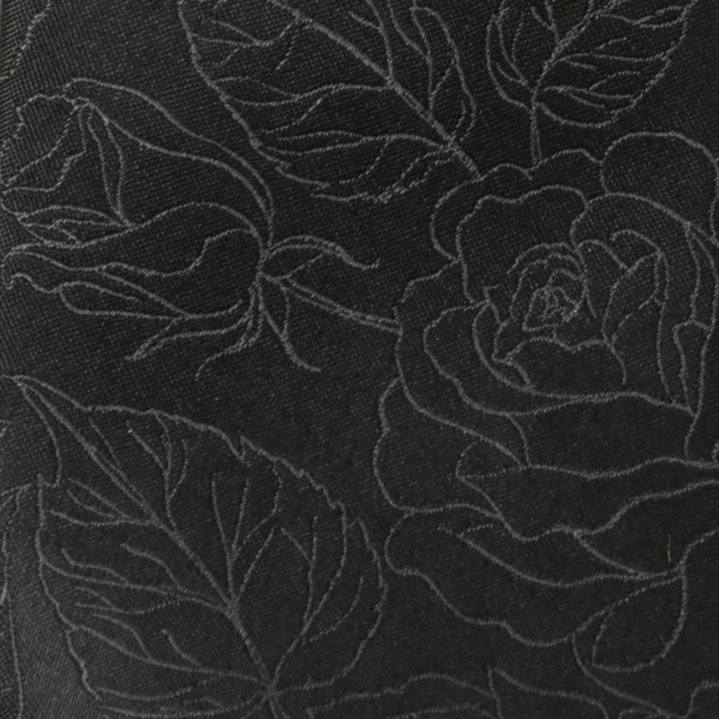 Black Floral Tie and Pocket Square Gift Set