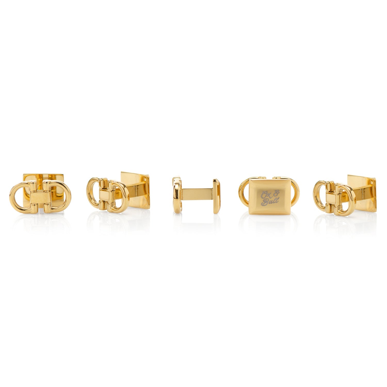 Horse Bit Gold Stainless Steel 5-Stud Set