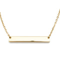 Stainless Steel Gold Engravable Bar Pendant Women's Necklace