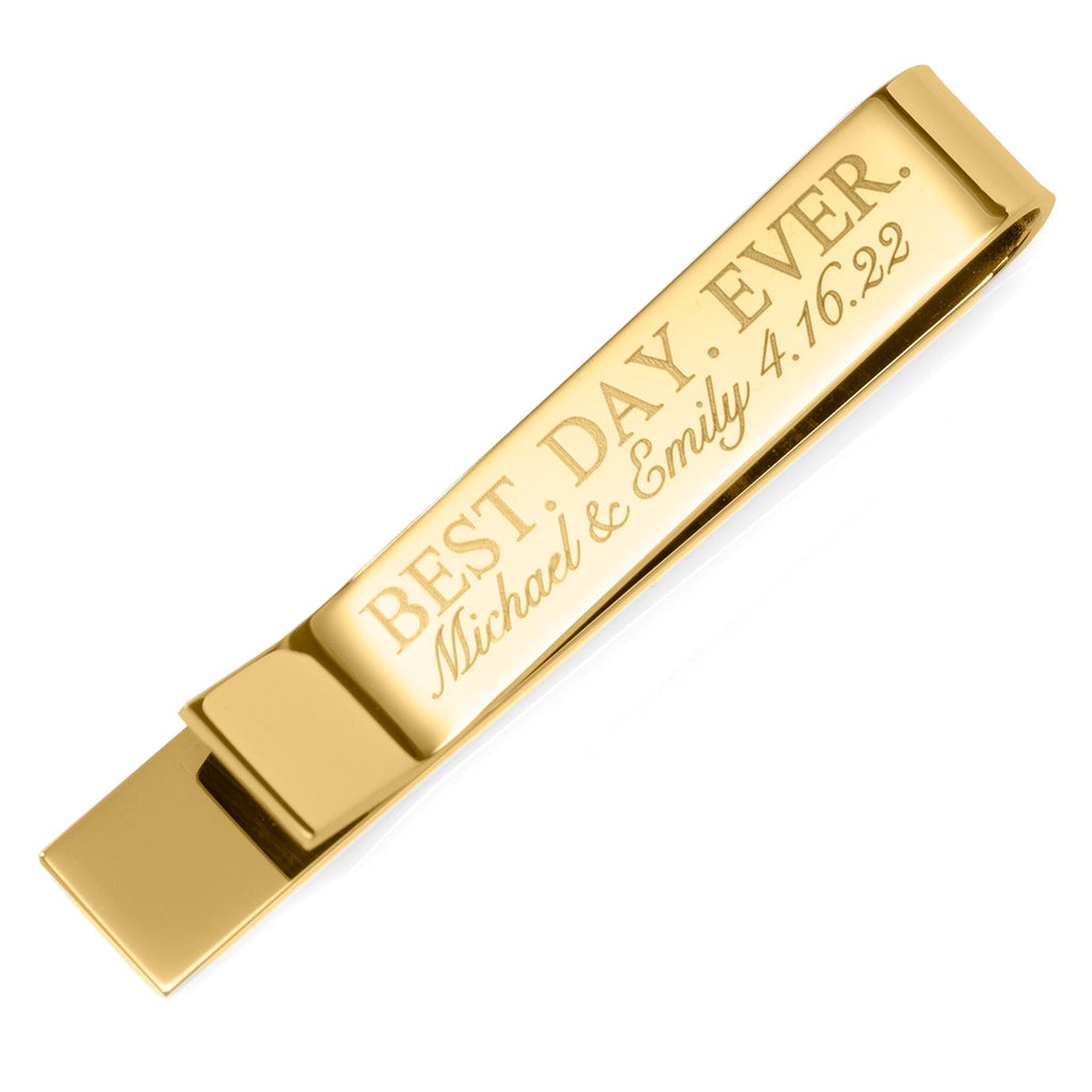 Best Day Ever Gold Engravable Tie Bar