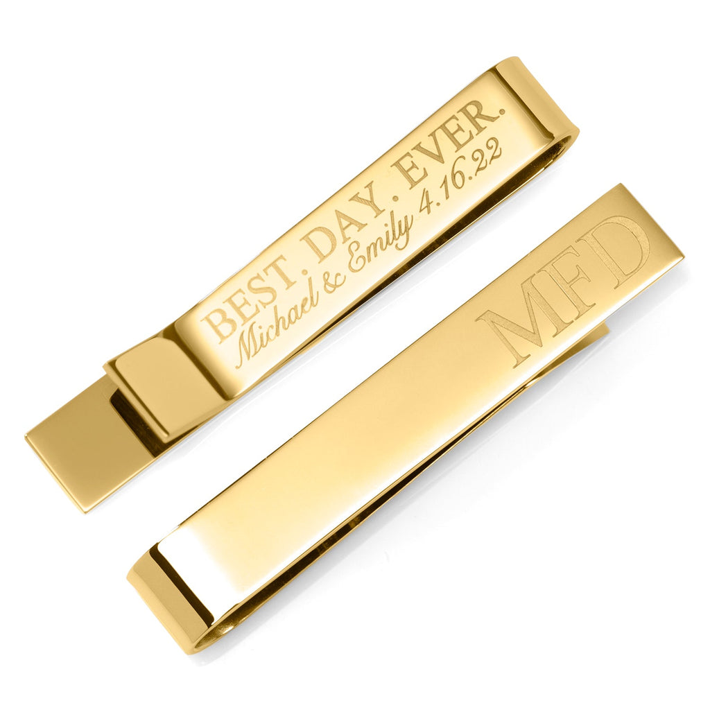 Best Day Ever Gold Engravable Tie Bar