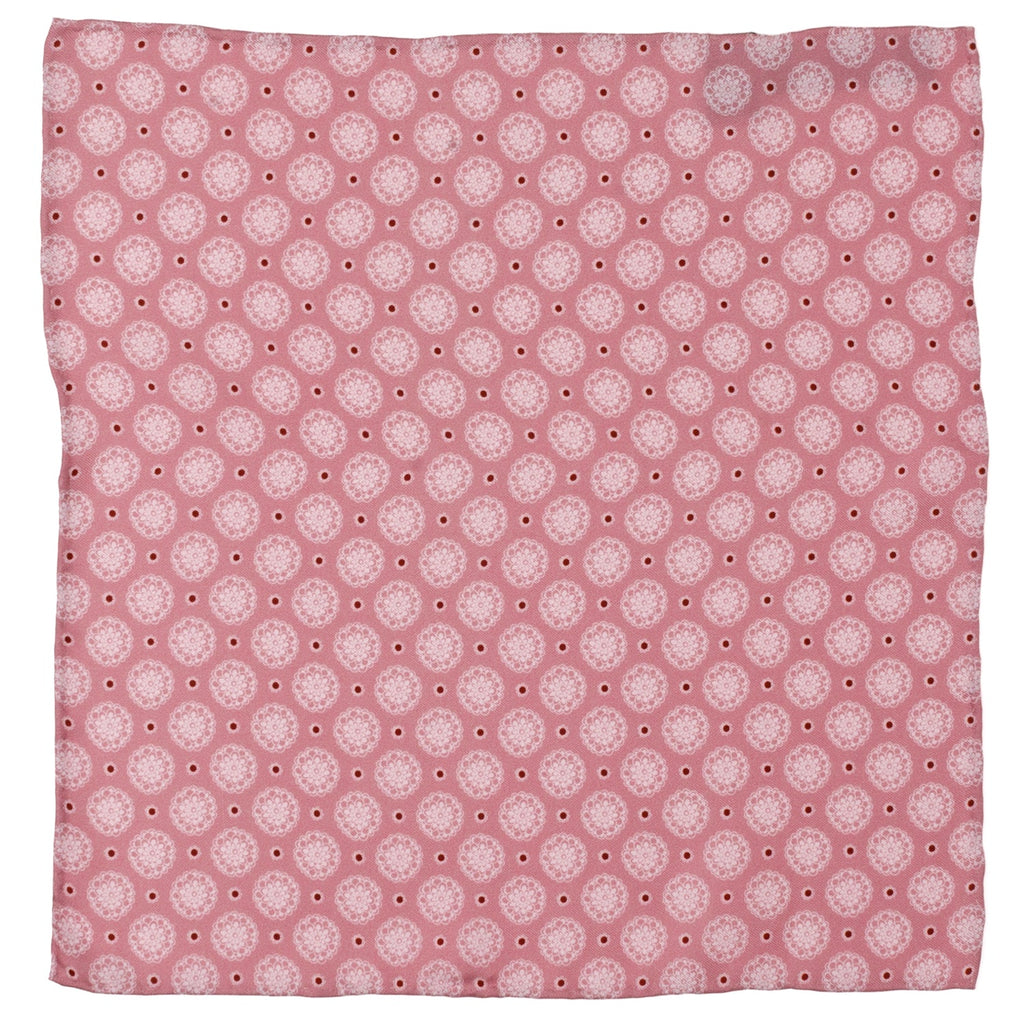 Dusty Blush Floral Motif Pocket Square