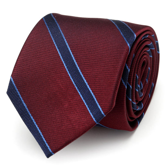 The Phillip Tie (Burgundy Stripe Men&
