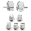 Stainless Steel Tartan Plaid 5-Stud Set