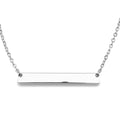 Stainless Steel Engravable Bar Pendant Women's Necklace