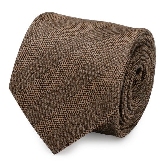 Tan Tweed Striped Linen Men&