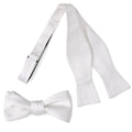 White Silk Self Bow Tie