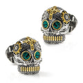 Sterling Silver with 18K Gold Vermeil Day of the Dead Skull Cufflinks