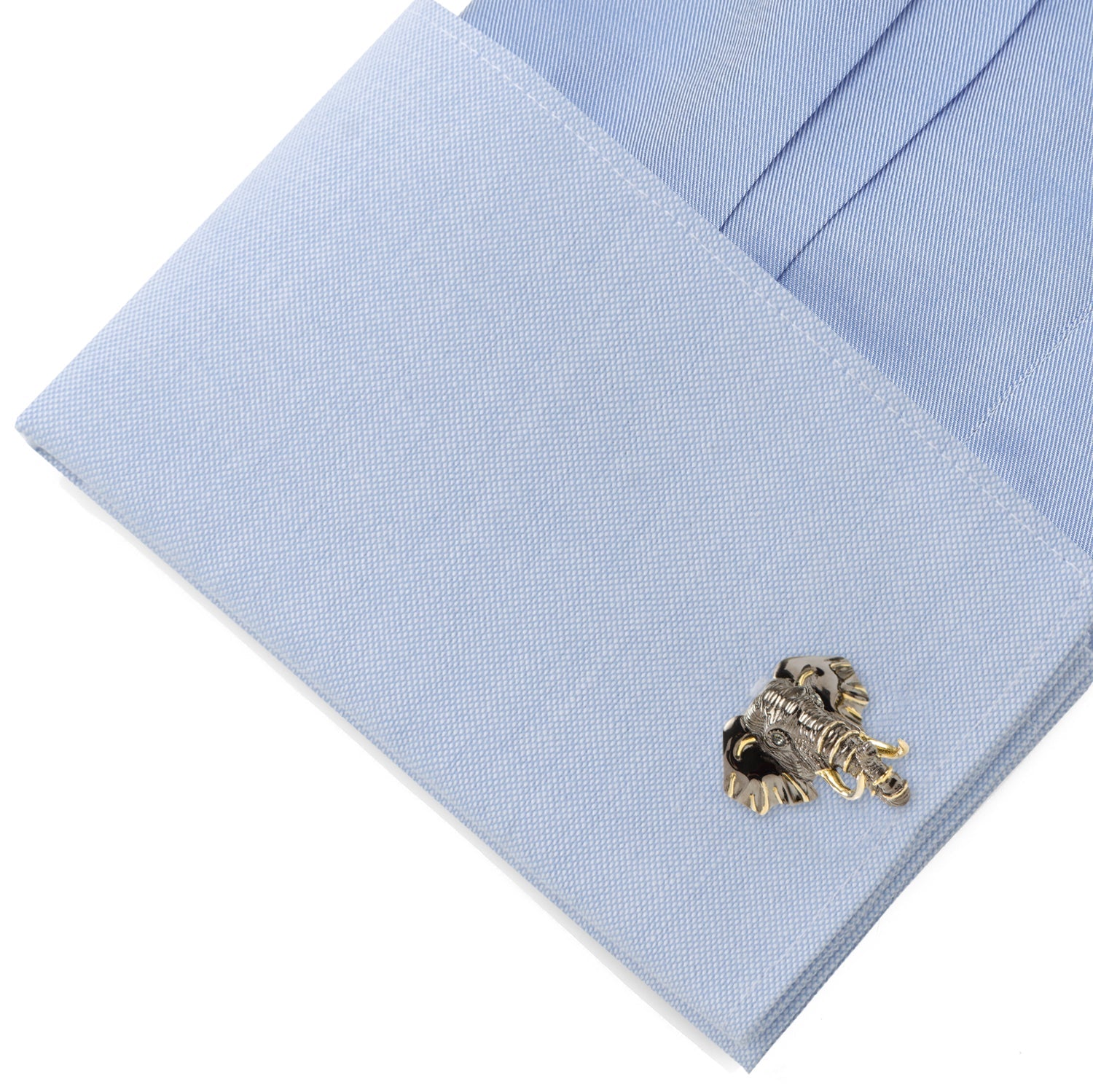 Sterling Silver and 14K Gold Vermeil Elephant Cufflinks