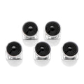 Sterling Silver Ribbed Onyx 5-Studs