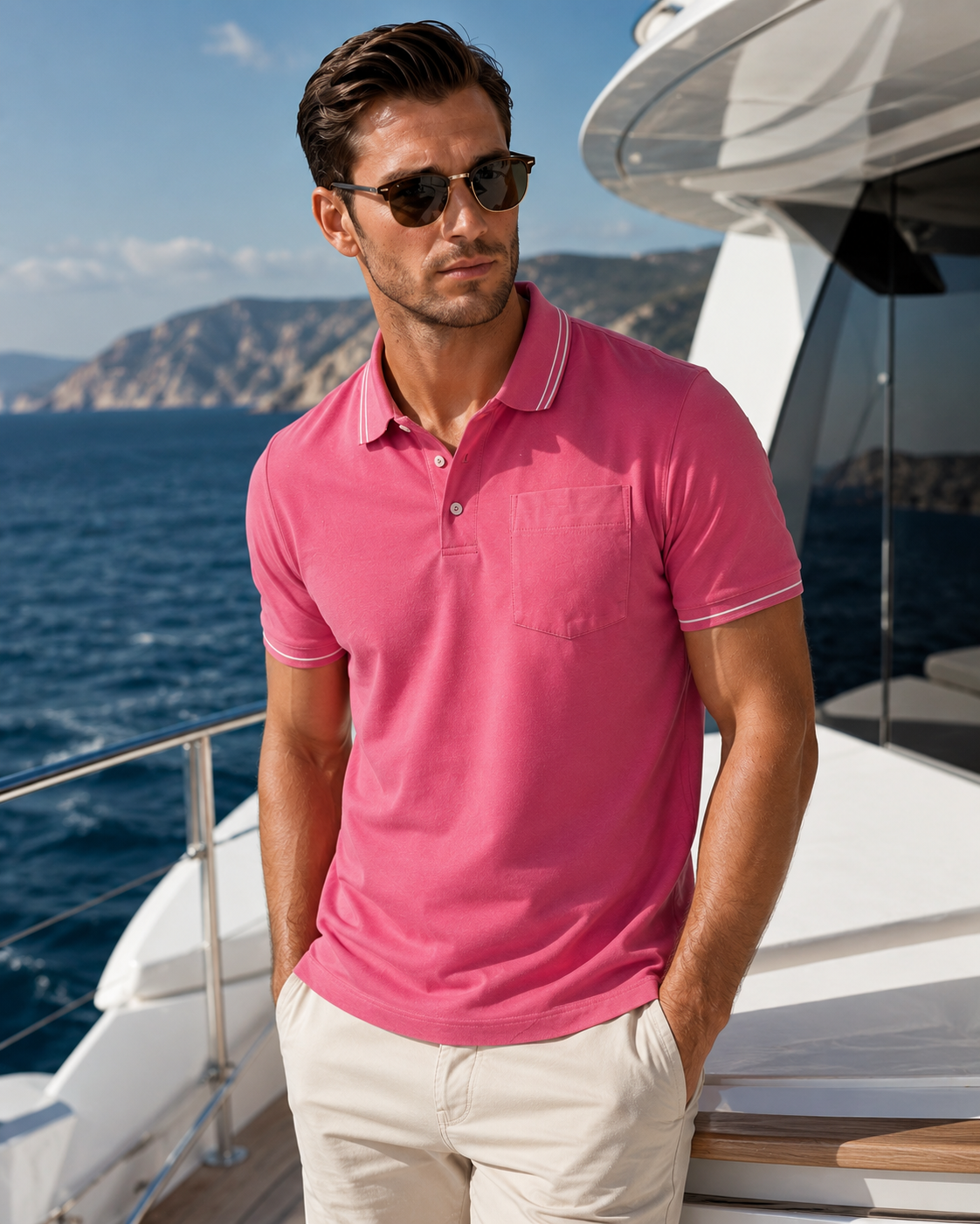 Pocket Polo Shirt - Pink