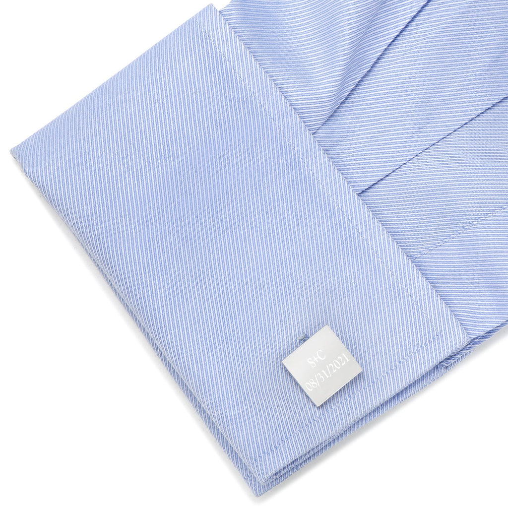 Personalized Wedding Day Engravable Square Cufflinks