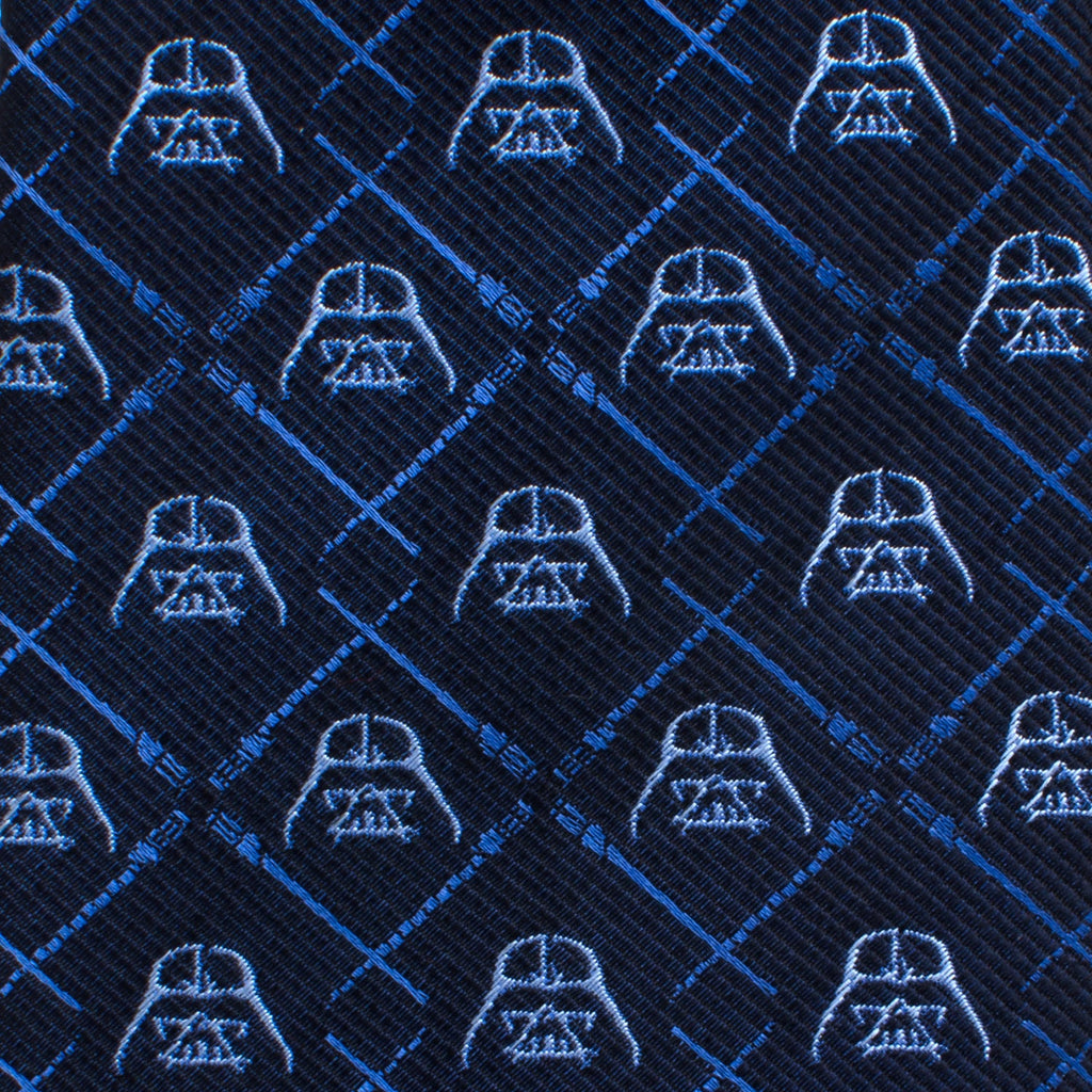 Star Wars Darth Vader and Lightsaber Blue Checkered Tie