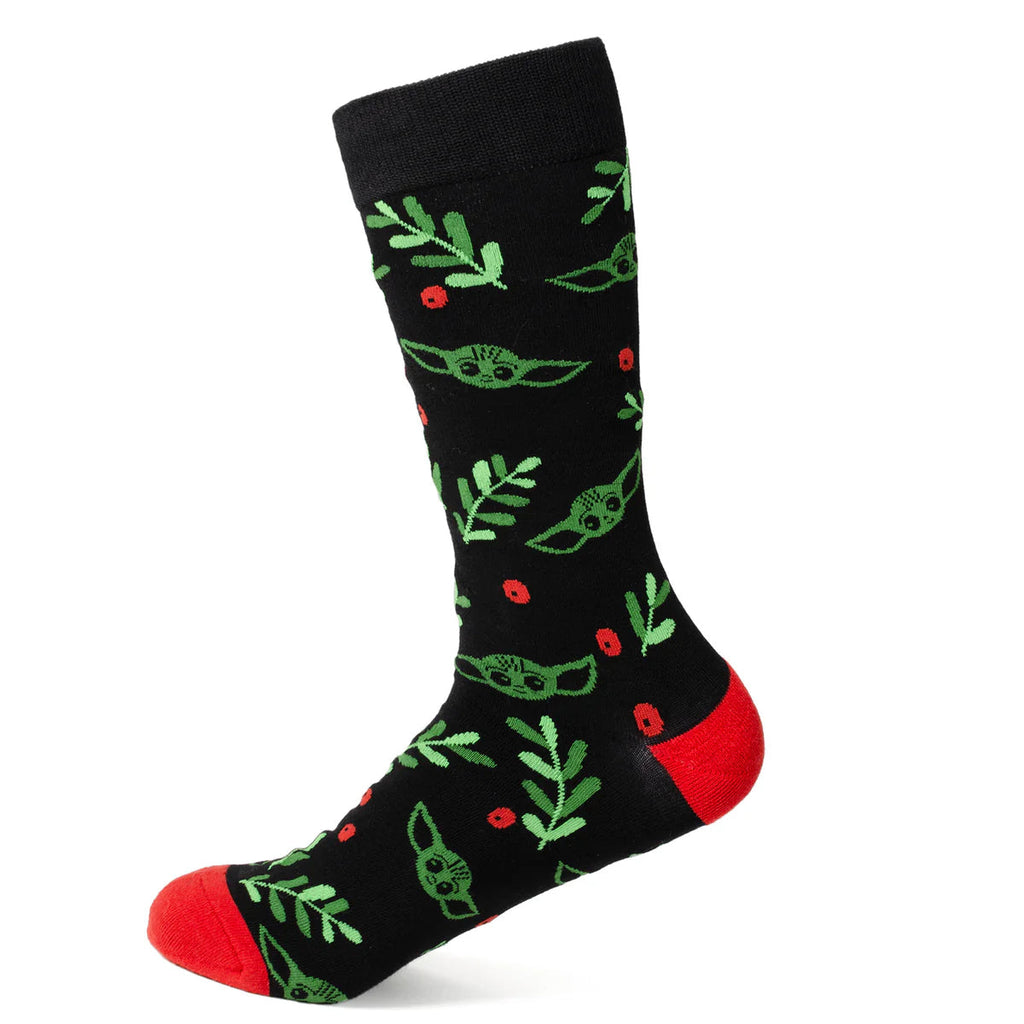 Star Wars Mandalorian Grogu Holiday Dress Socks and Lapel Pin Gift Set