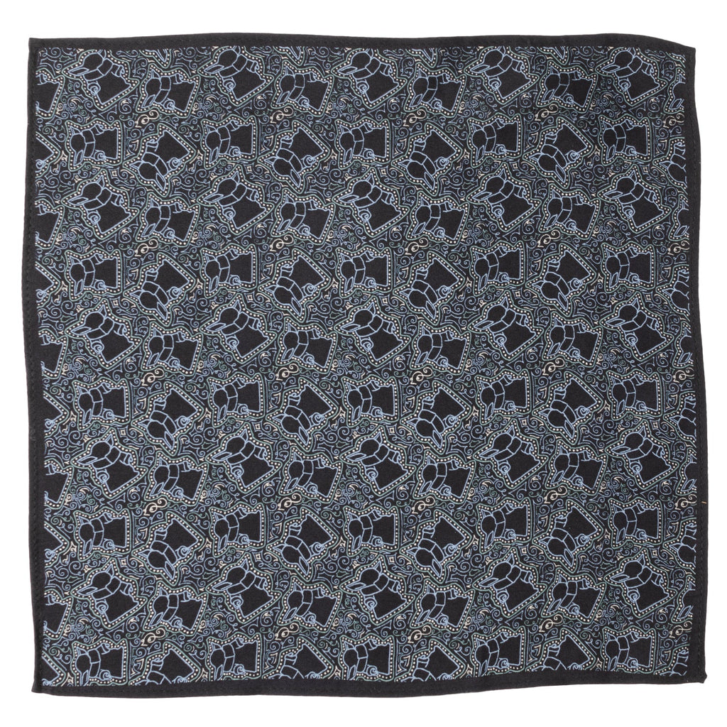 Star Wars Grogu Outline Navy Blue Pocket Square